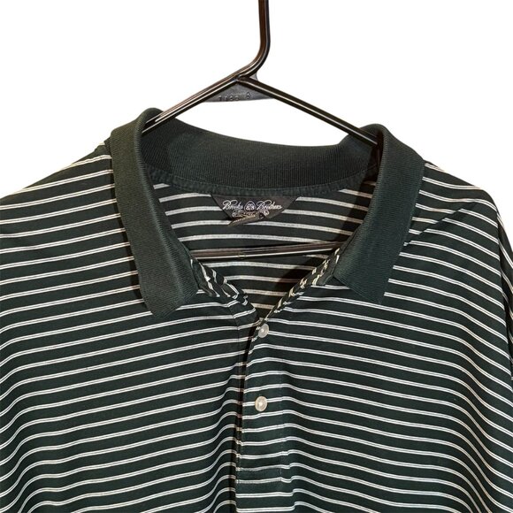Vintage Style Brooks Brothers Country Club Knit Polo Green White‎ Stripe XL - Picture 6 of 7